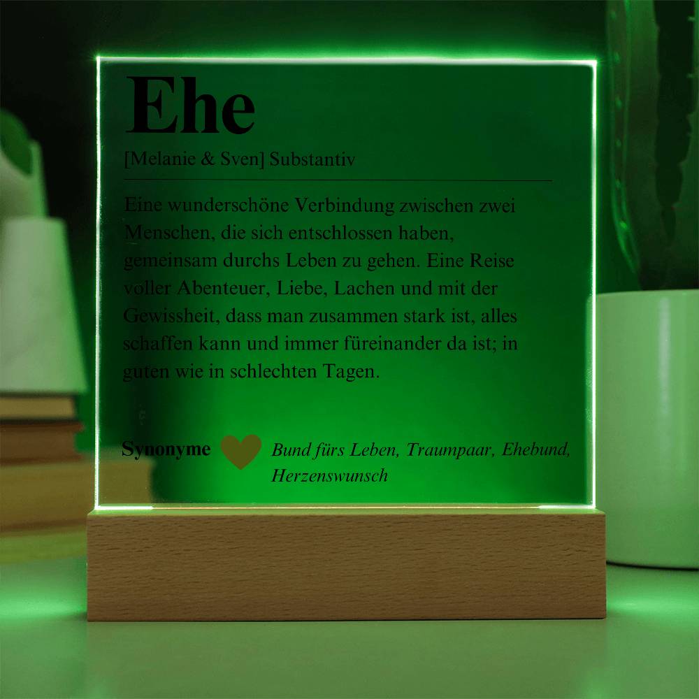 Definition Ehe Poster Acryl Platte 1