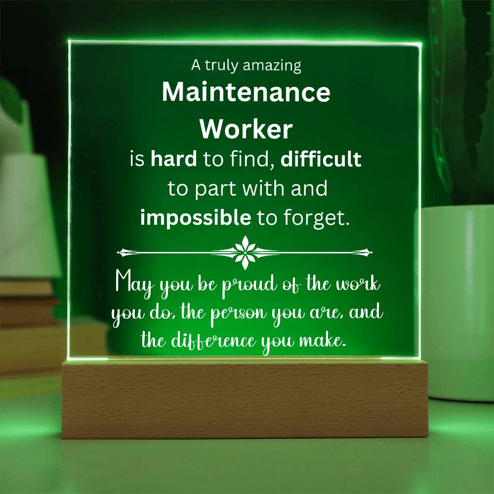 Maintenance Worker Gift - Acrylic Square Plaque