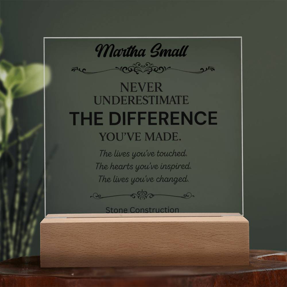 Personalized Difference Maker Plaque 2