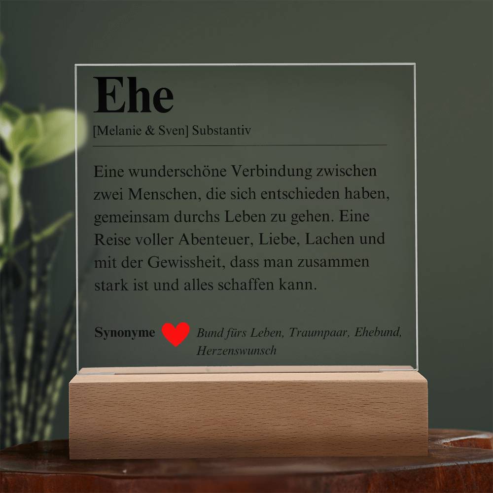 Definition Ehe Poster Acryl Platte 2