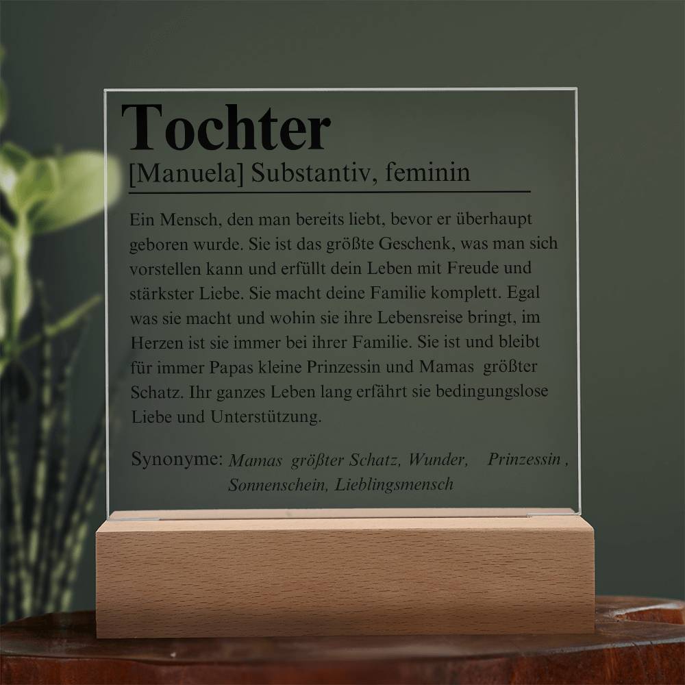 Tochter Definition Acryl Platte Poster