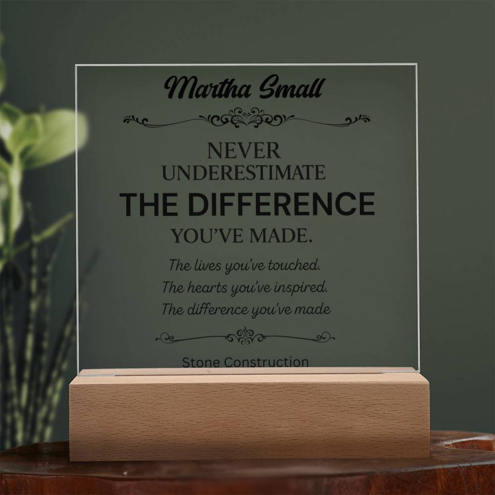 Personalized Difference Maker Plaque 1