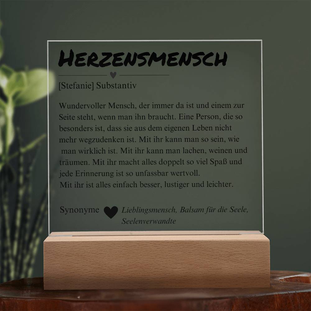 Herzensmensch Definition Poster Acryl Platte Deko 5