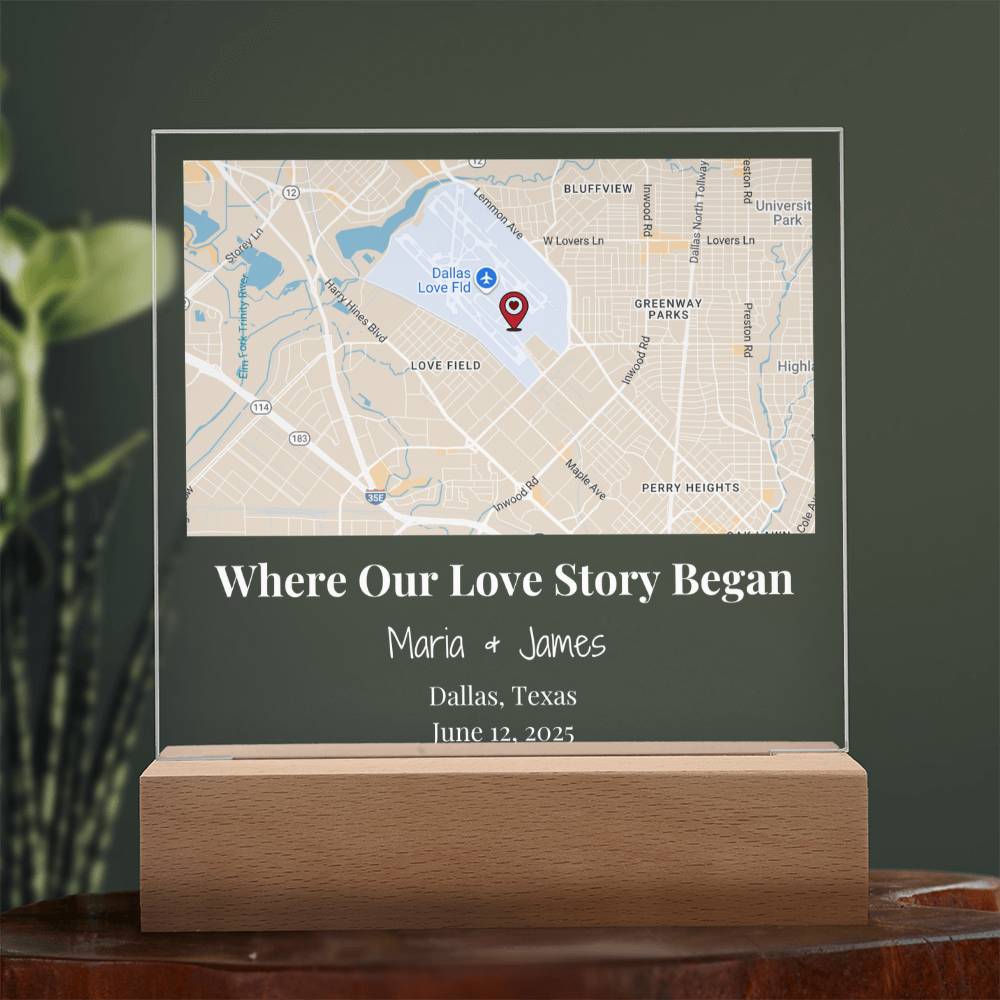 Acrylic Plaque Maps White