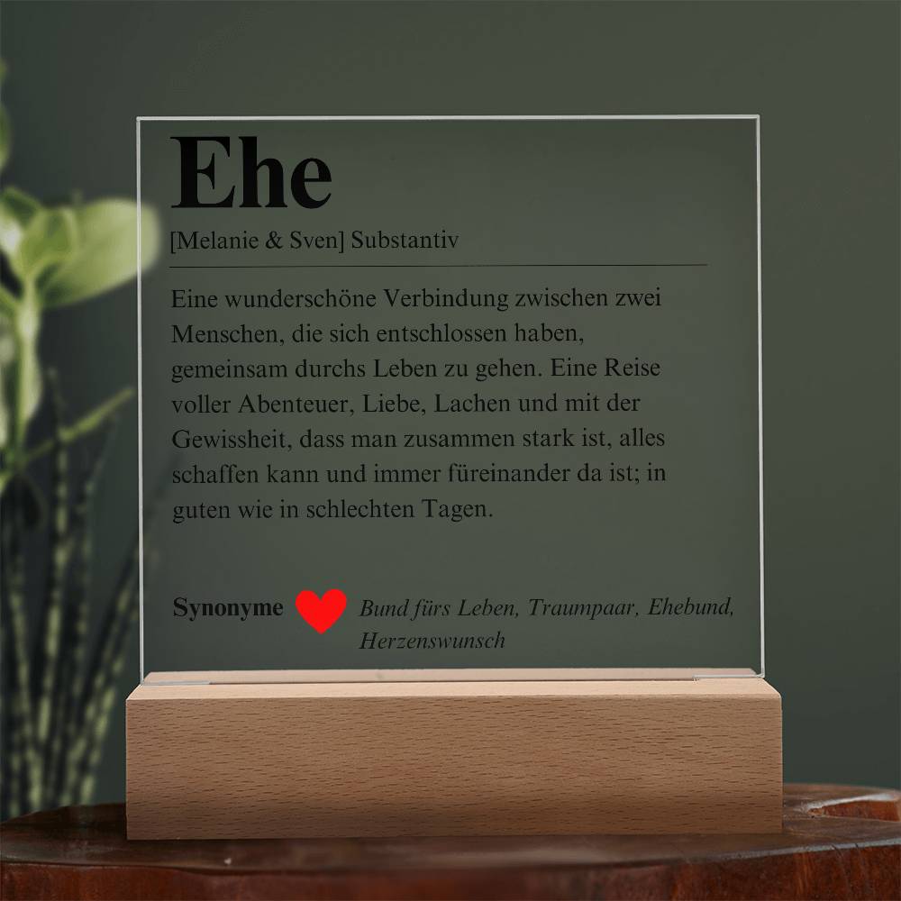 Definition Ehe Poster Acryl Platte 1