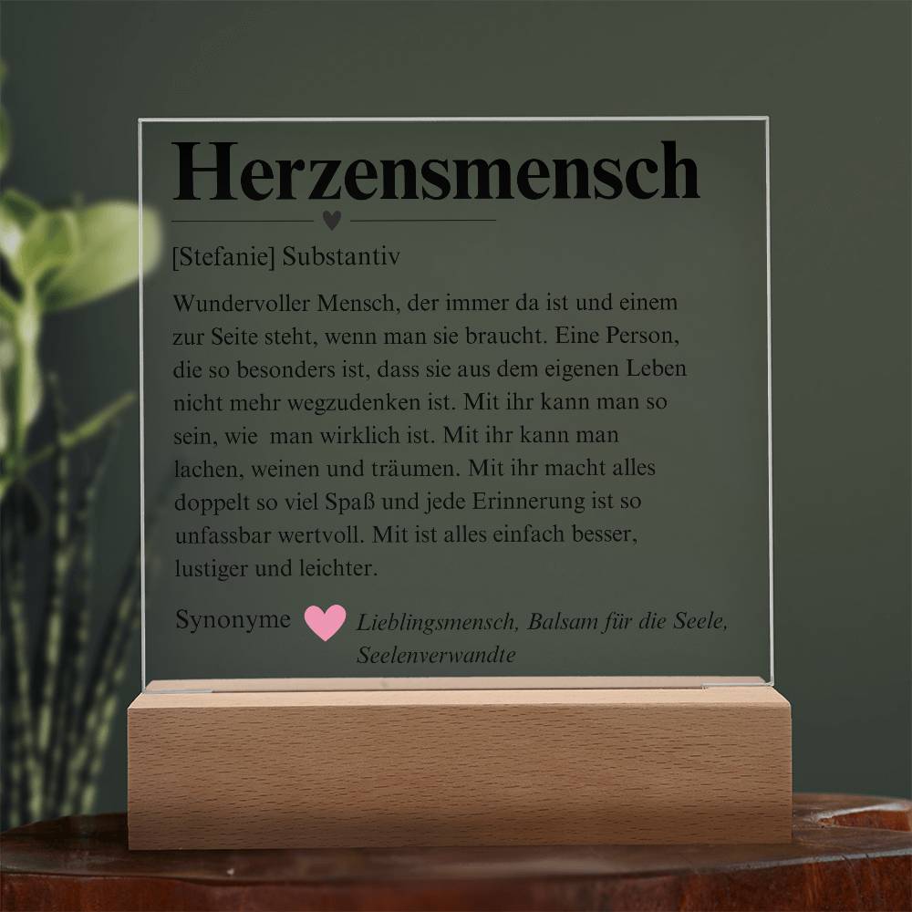 Herzensmensch Definition Deko Platte 3