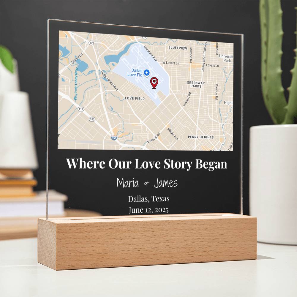 Acrylic Plaque Maps White