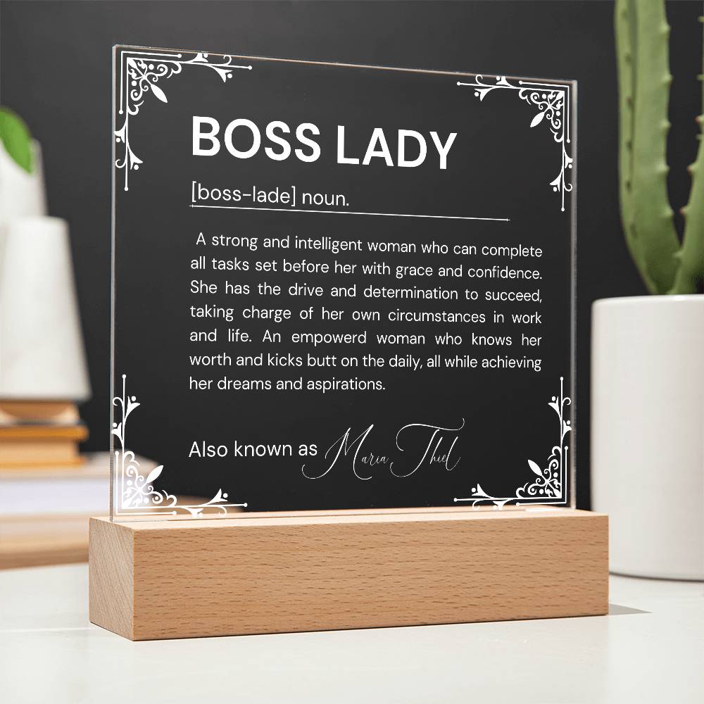 Personalized Boss Lady Definition Acrylic Plaque 1