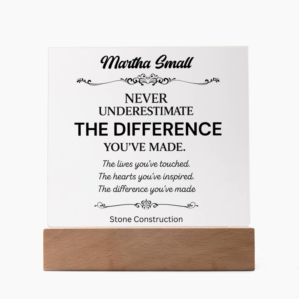Personalized Difference Maker Plaque 1