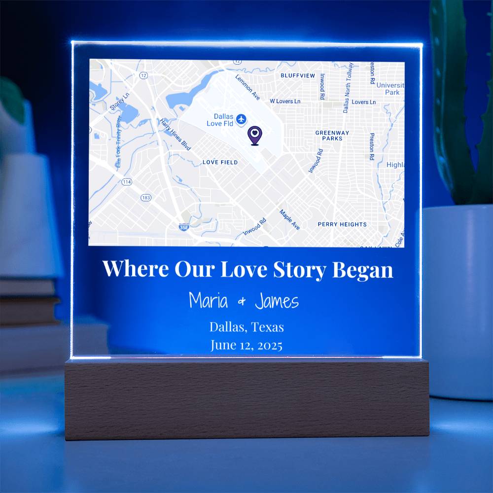 Acrylic Plaque Maps White