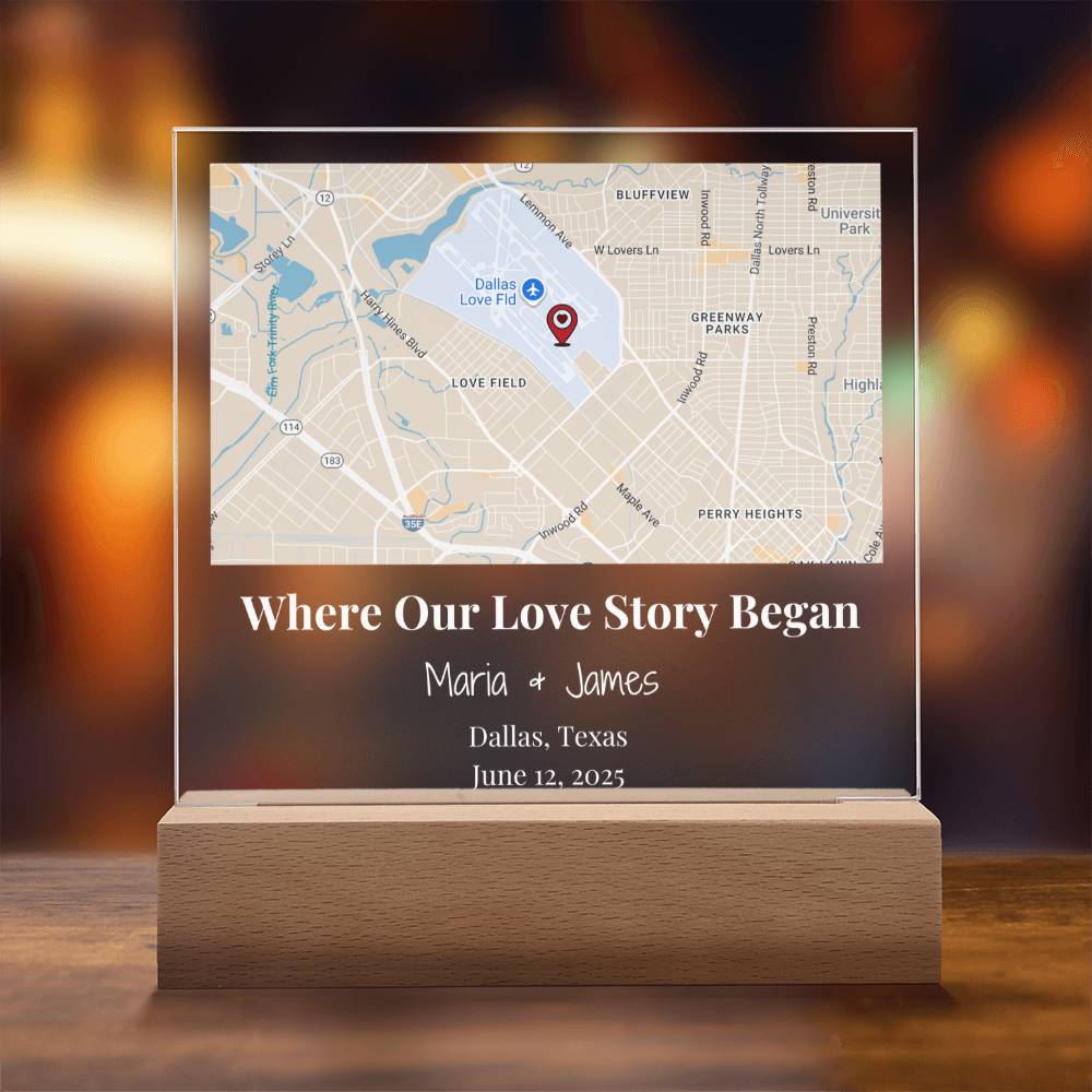 Acrylic Plaque Maps White