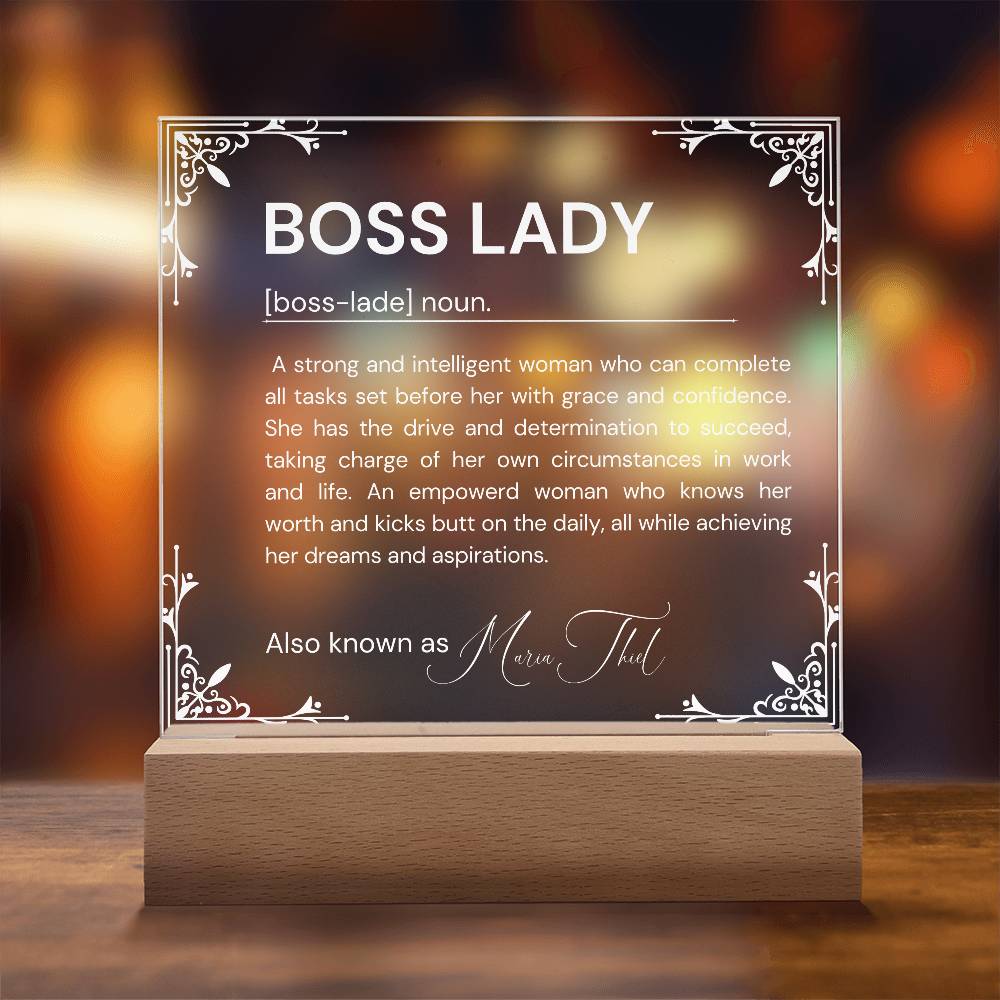 Personalized Boss Lady Definition Acrylic Plaque 1