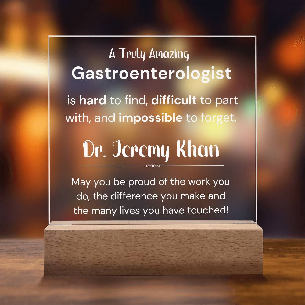 Gift For Gastroenterologist Personalized Acrylic Plaque