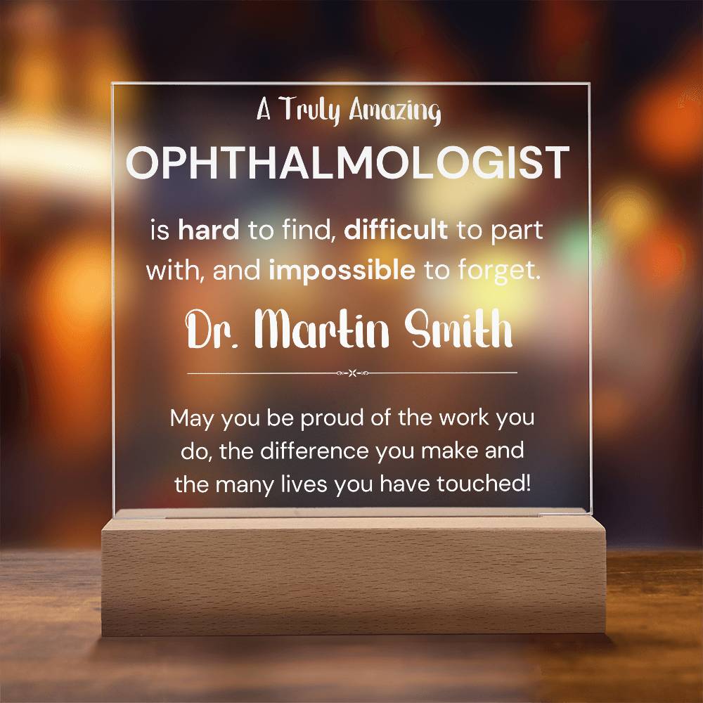 Gift For Ophthalmologist Personalized Acrylic Plaque