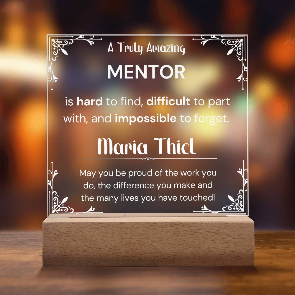 Gift For Mentor Personalized Acrylic Plaque