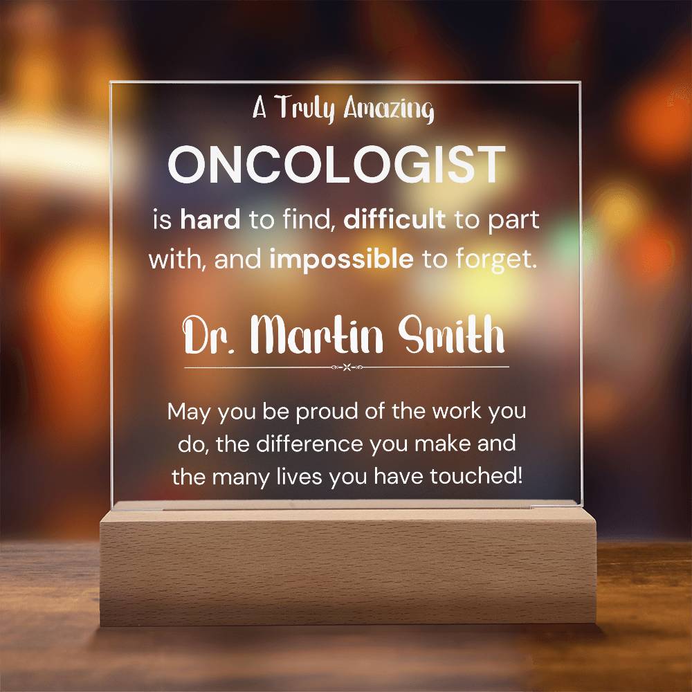 Gift For Oncologist Personalized Acrylic Plaque 2