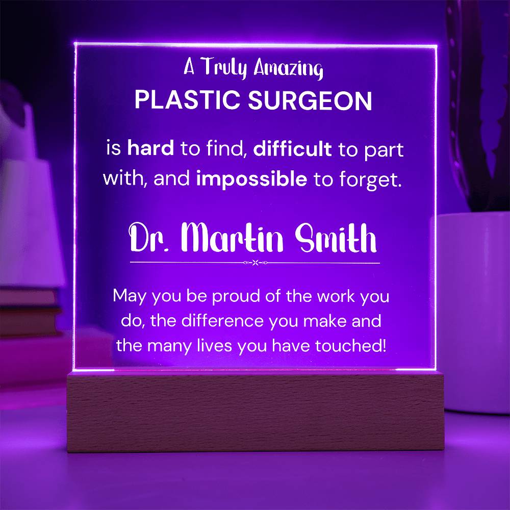 Gift For Plastic Surgeon Personalized Acrylic Plaque