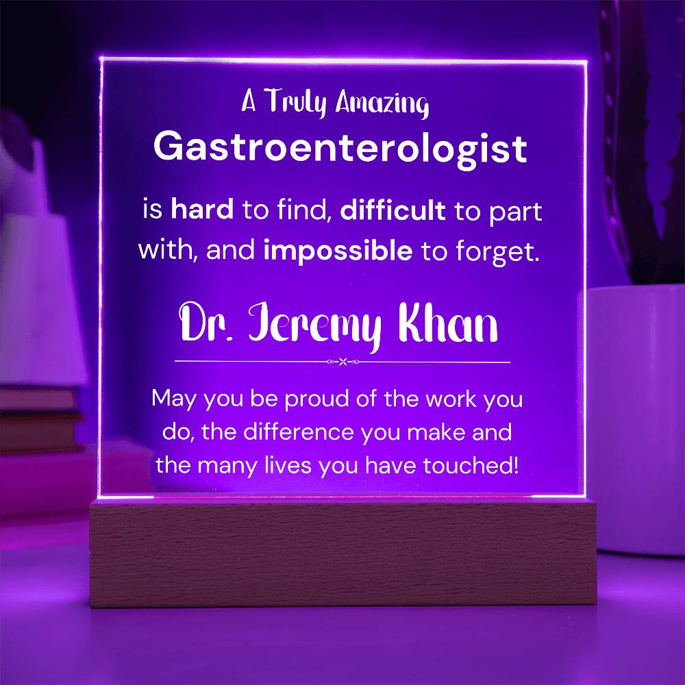 Gift For Gastroenterologist Personalized Acrylic Plaque