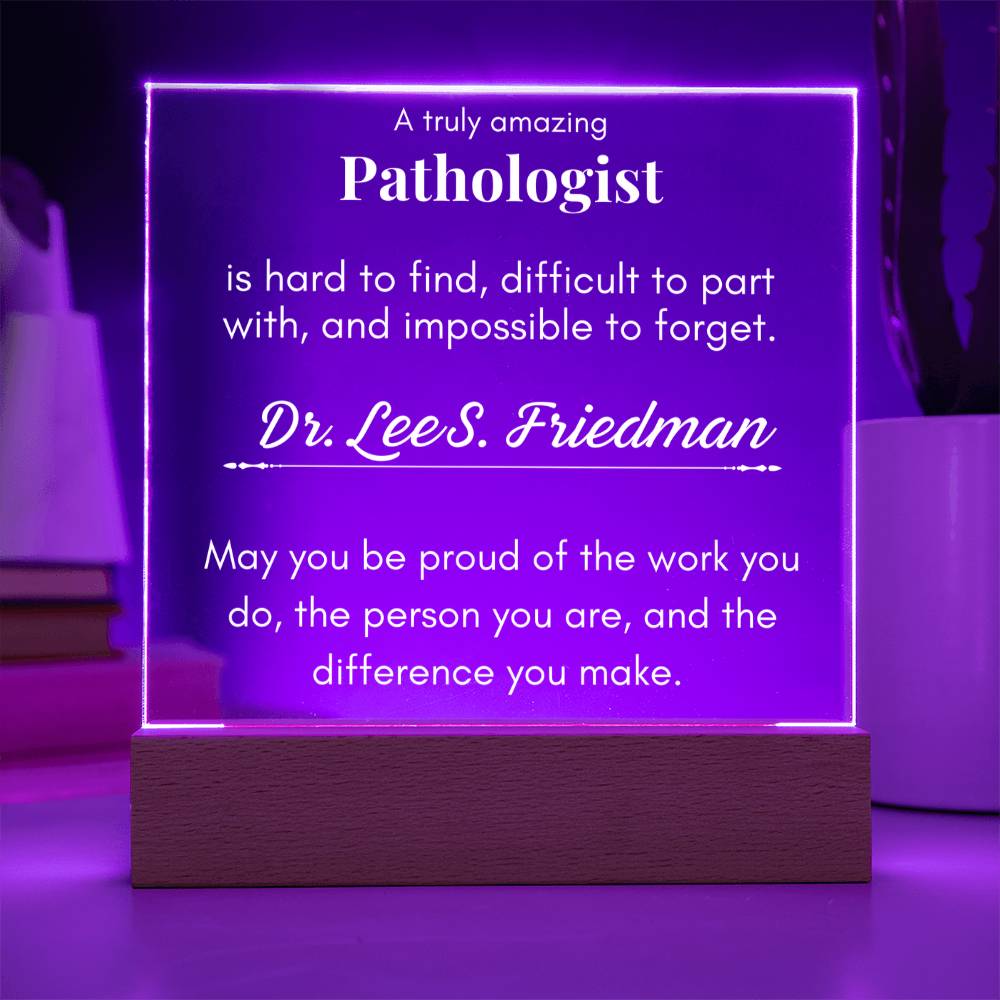 Pathologist gift plaque