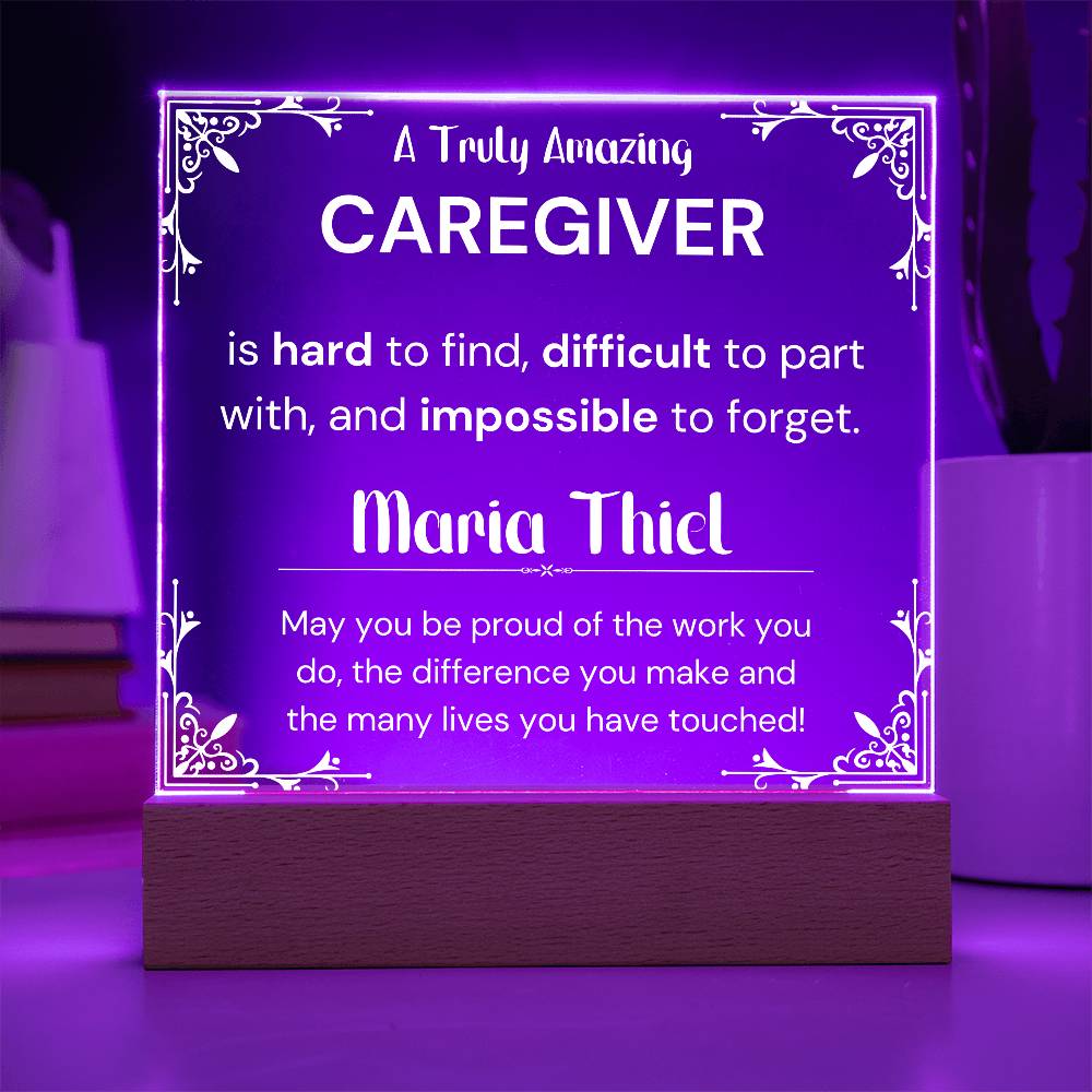 Gift For Caregiver Personalized Acrylic Plaque