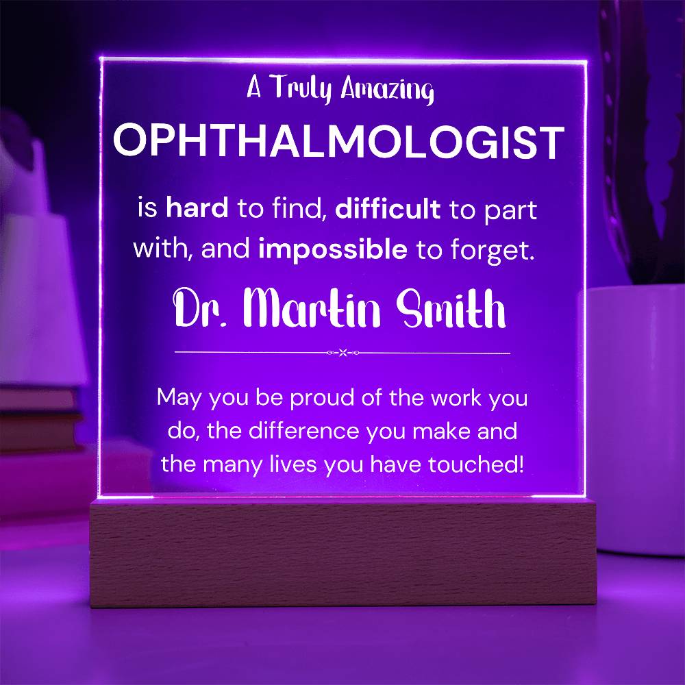 Gift For Ophthalmologist Personalized Acrylic Plaque