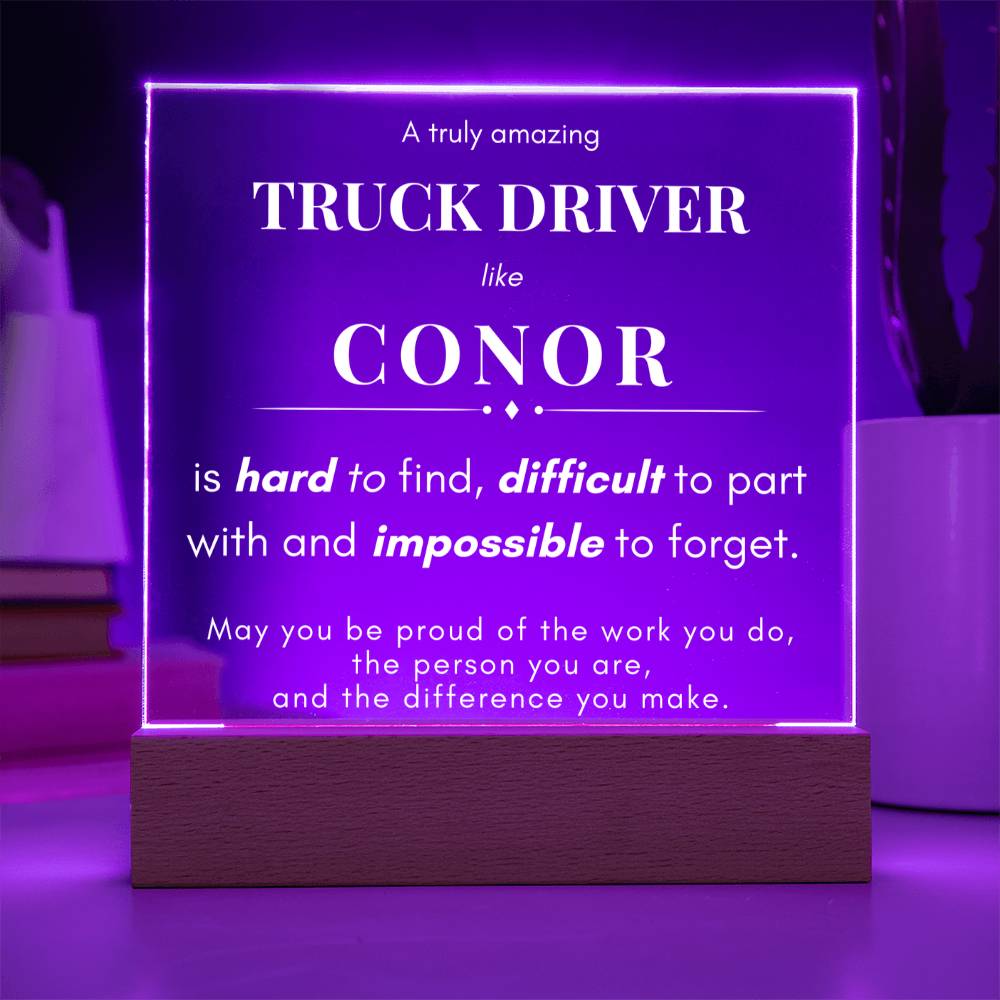Truck Driver Gift Personalized Name LED Plaque
