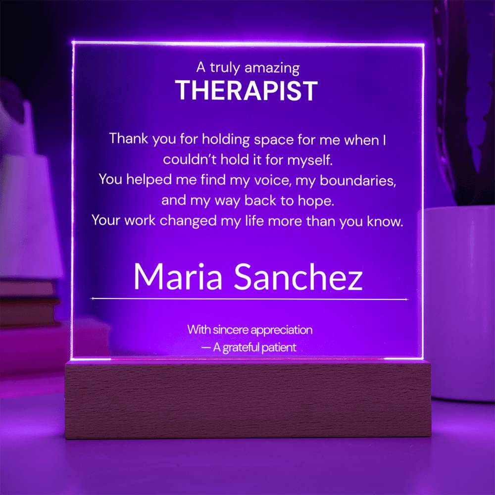 Therapist Thank You Acrylic Plaque Personalized