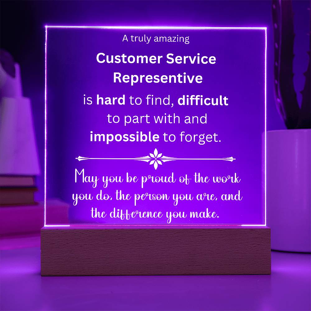 Customer Service Representative Gift - Acrylic Square Plaque