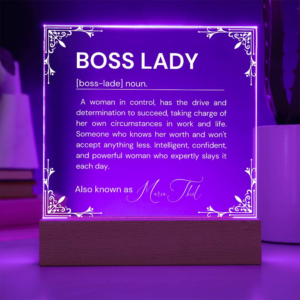 Personalized Boss Lady Definition Acrylic Plaque