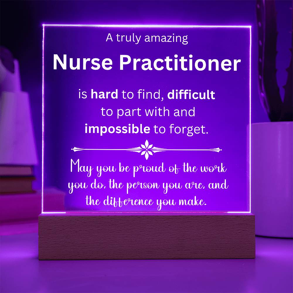 Nurse Practitioner Thank You Gift - Acrylic Square Plaque
