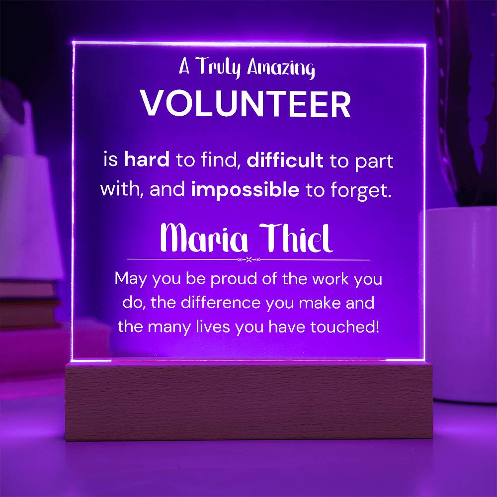 Gift For Volunteer Personalized Acrylic Plaque