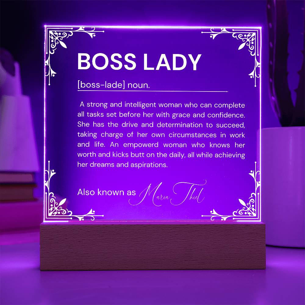 Personalized Boss Lady Definition Acrylic Plaque 1