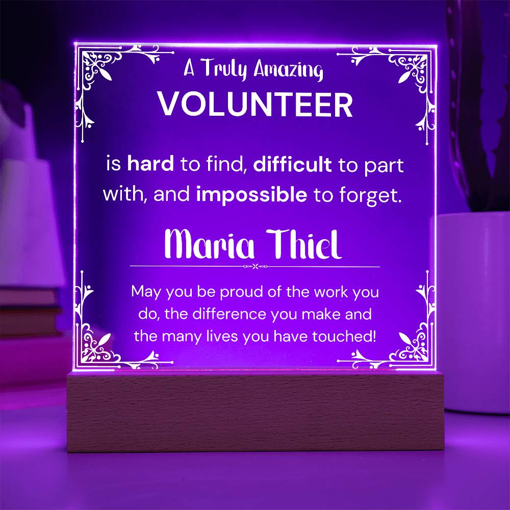 Gift For Volunteer Personalized Acrylic Plaque 1
