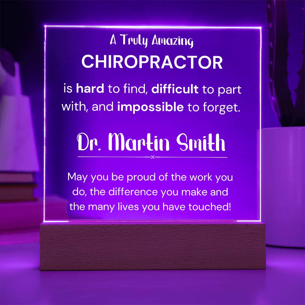 Gift For Chiropractor Personalized Acrylic Plaque