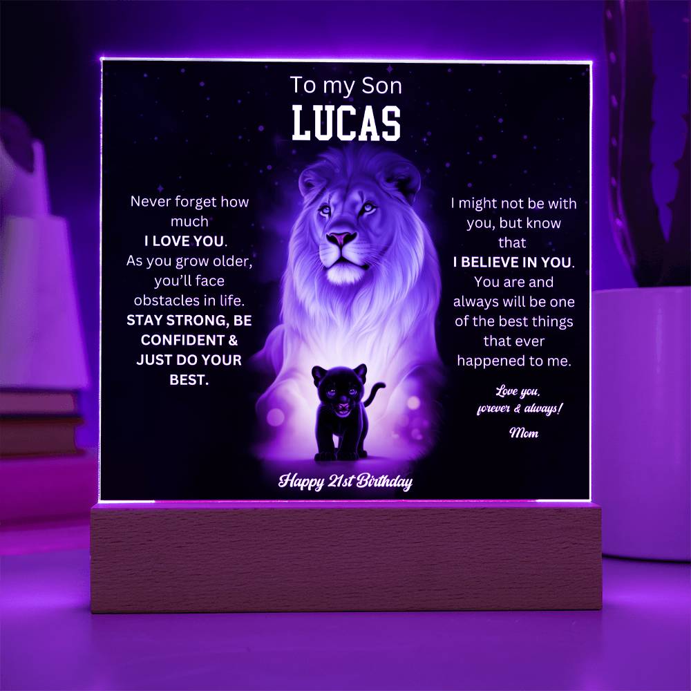 21st Birthday Gift To My Son Acrylic Plaque