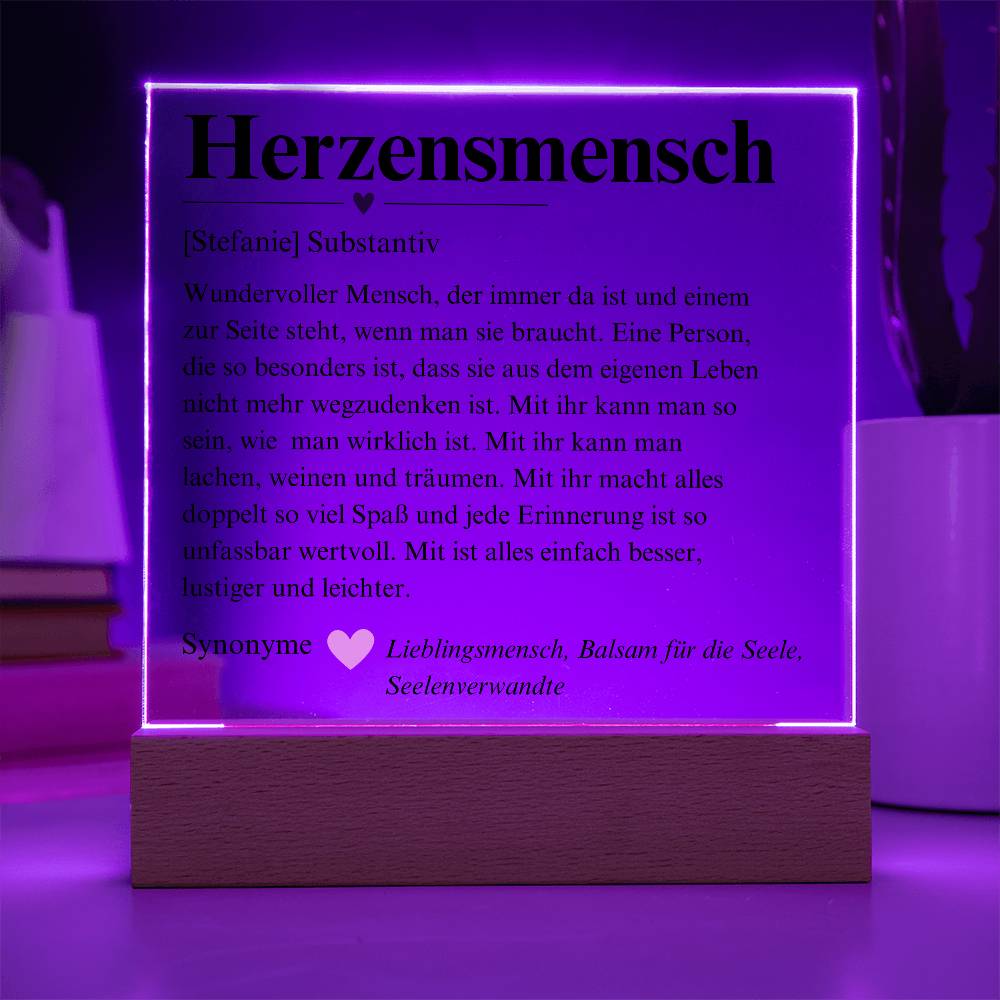 Herzensmensch Definition Deko Platte 3