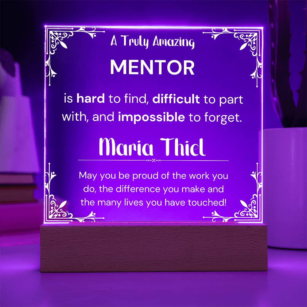 Gift For Mentor Personalized Acrylic Plaque