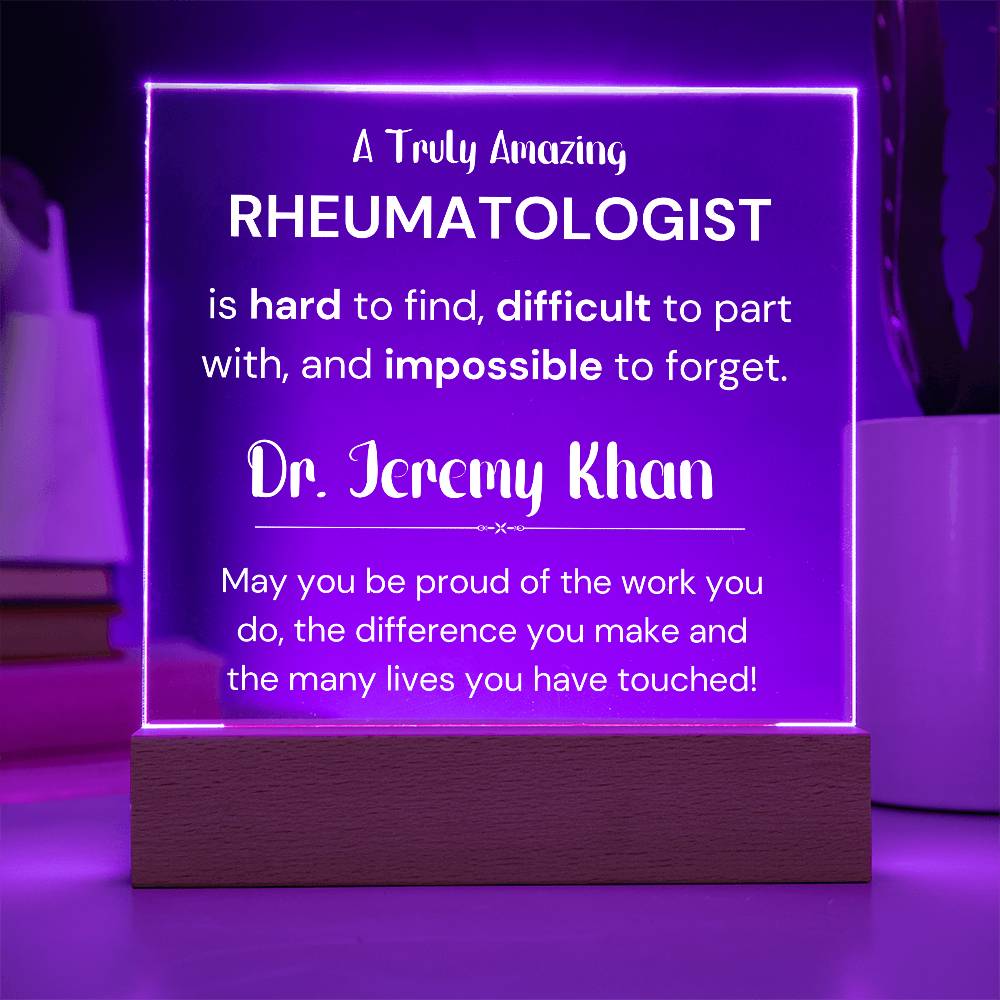 Gift For Rheumatologist Personalized Acrylic Plaque