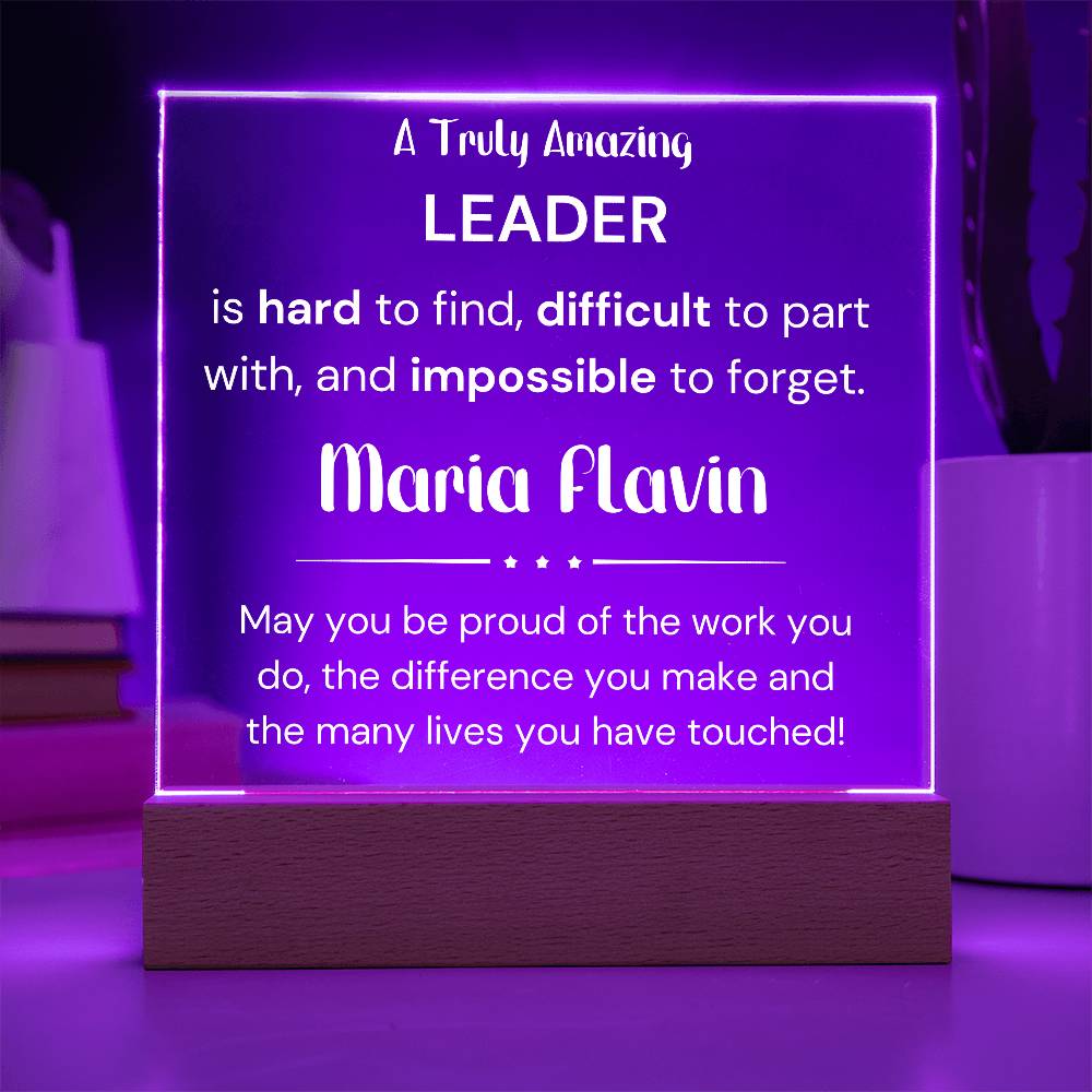 A Truly Amazing  Leader - Acrylic Plaque Personalized With Custom Name