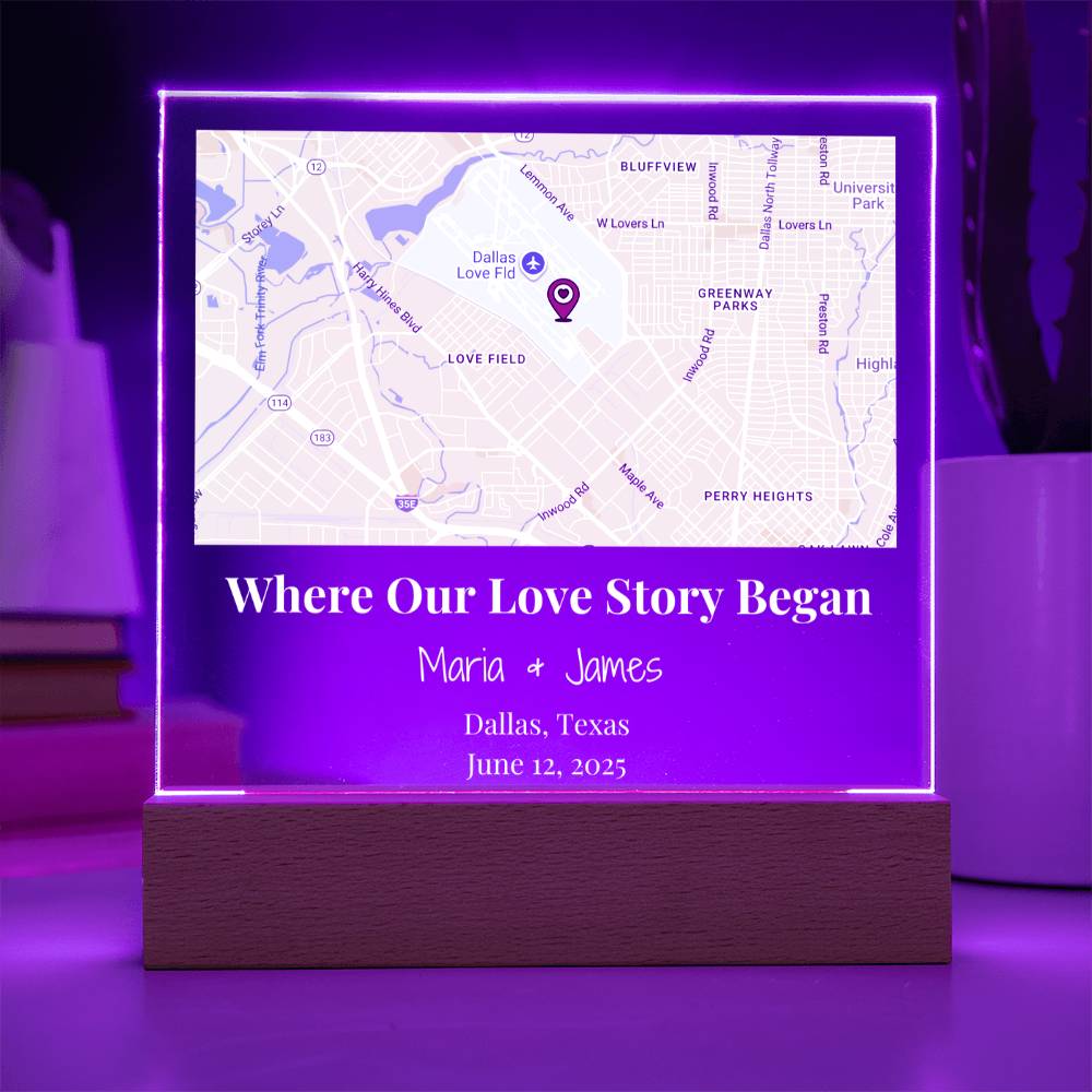 Acrylic Plaque Maps White