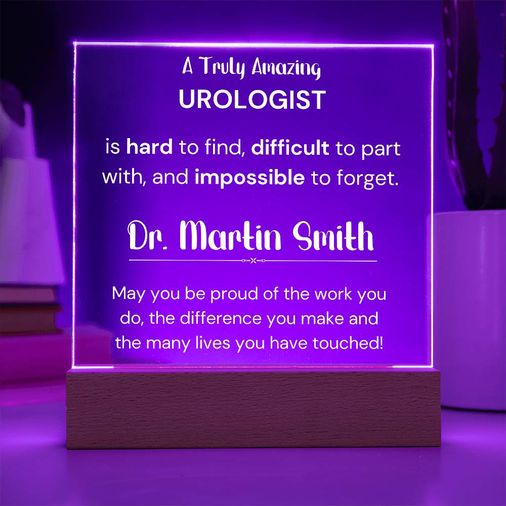 Gift For Urologist Personalized Acrylic Plaque