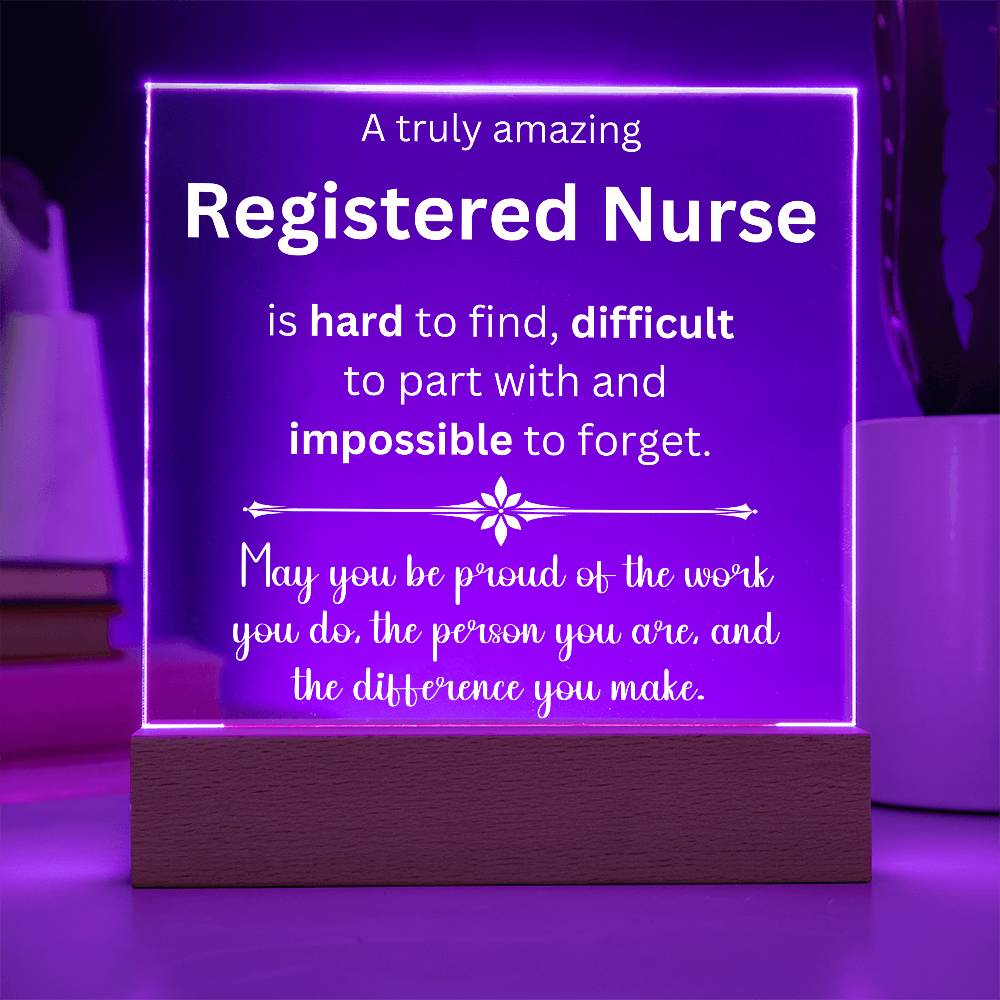 Registered Nurse Thank You Gift - Acrylic Square Plaque