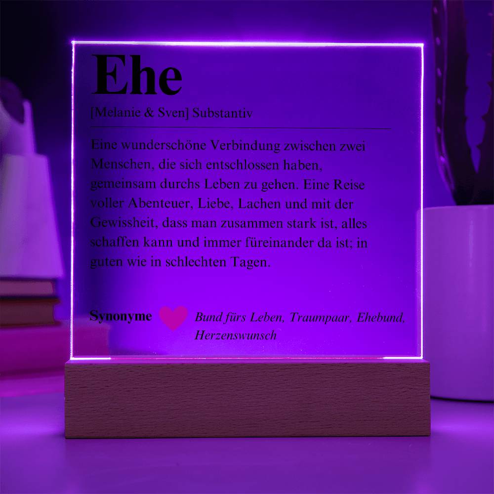 Definition Ehe Poster Acryl Platte 1