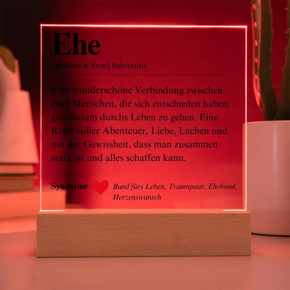 Definition Ehe Poster Acryl Platte 2