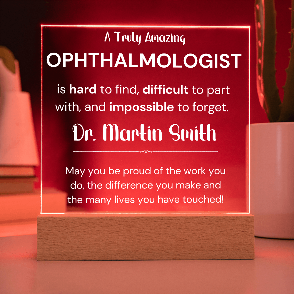 Gift For Ophthalmologist Personalized Acrylic Plaque