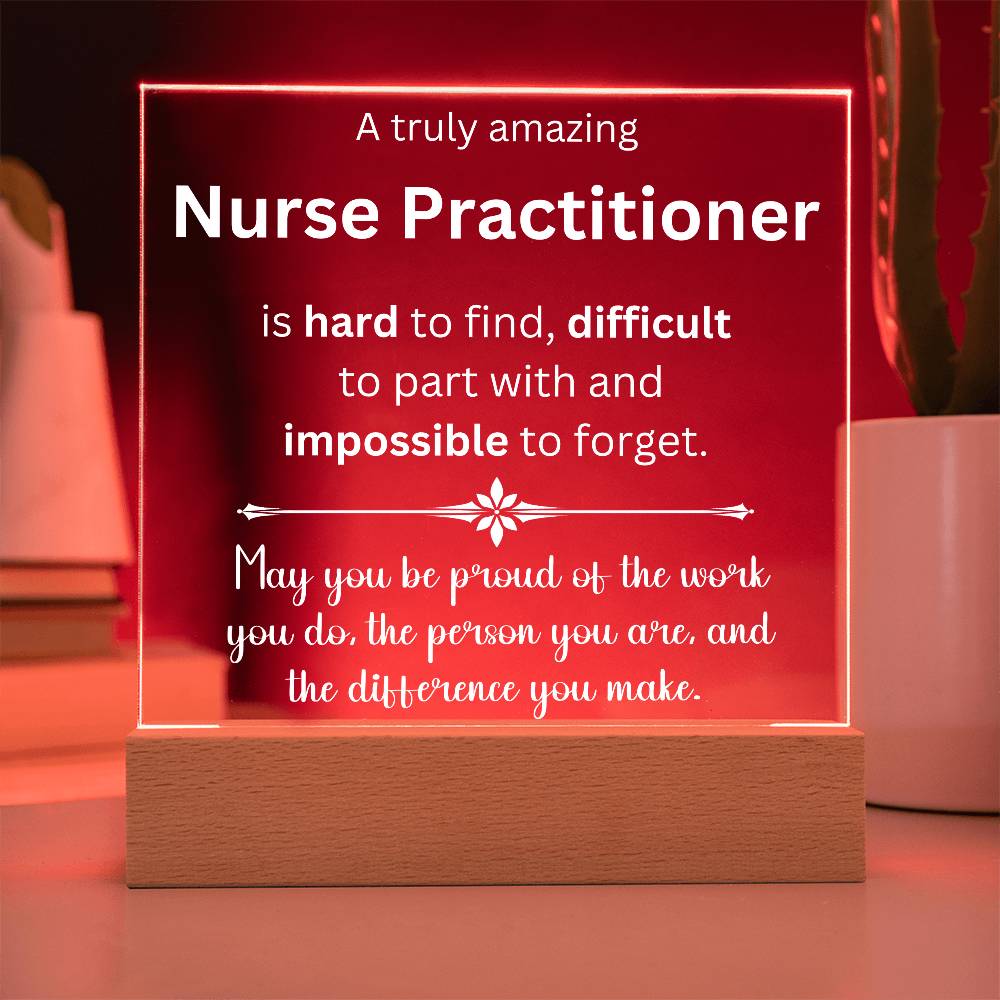 Nurse Practitioner Thank You Gift - Acrylic Square Plaque