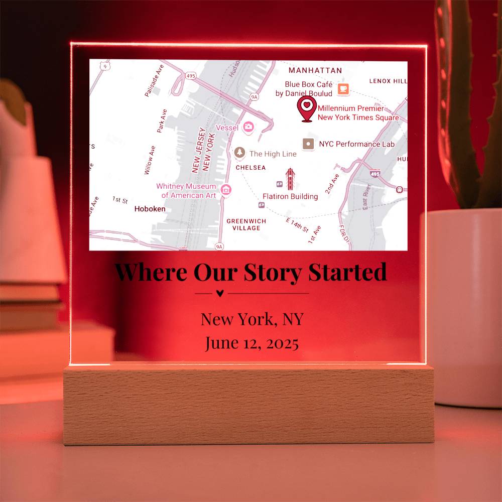Personalized Where We Met Map Acrylic Plaque New York 1
