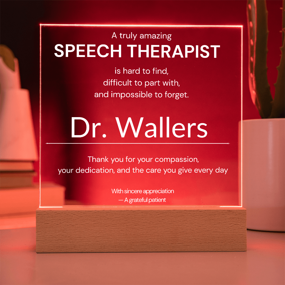 Personalized Speech Therapist Appreciation Gift from Patient