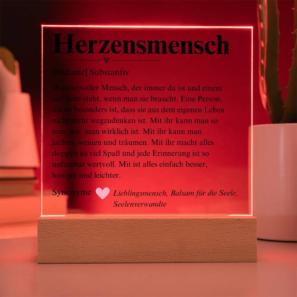 Herzensmensch Definition Deko Platte 3