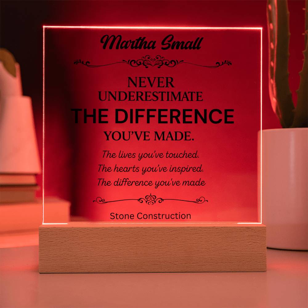 Personalized Difference Maker Plaque 1